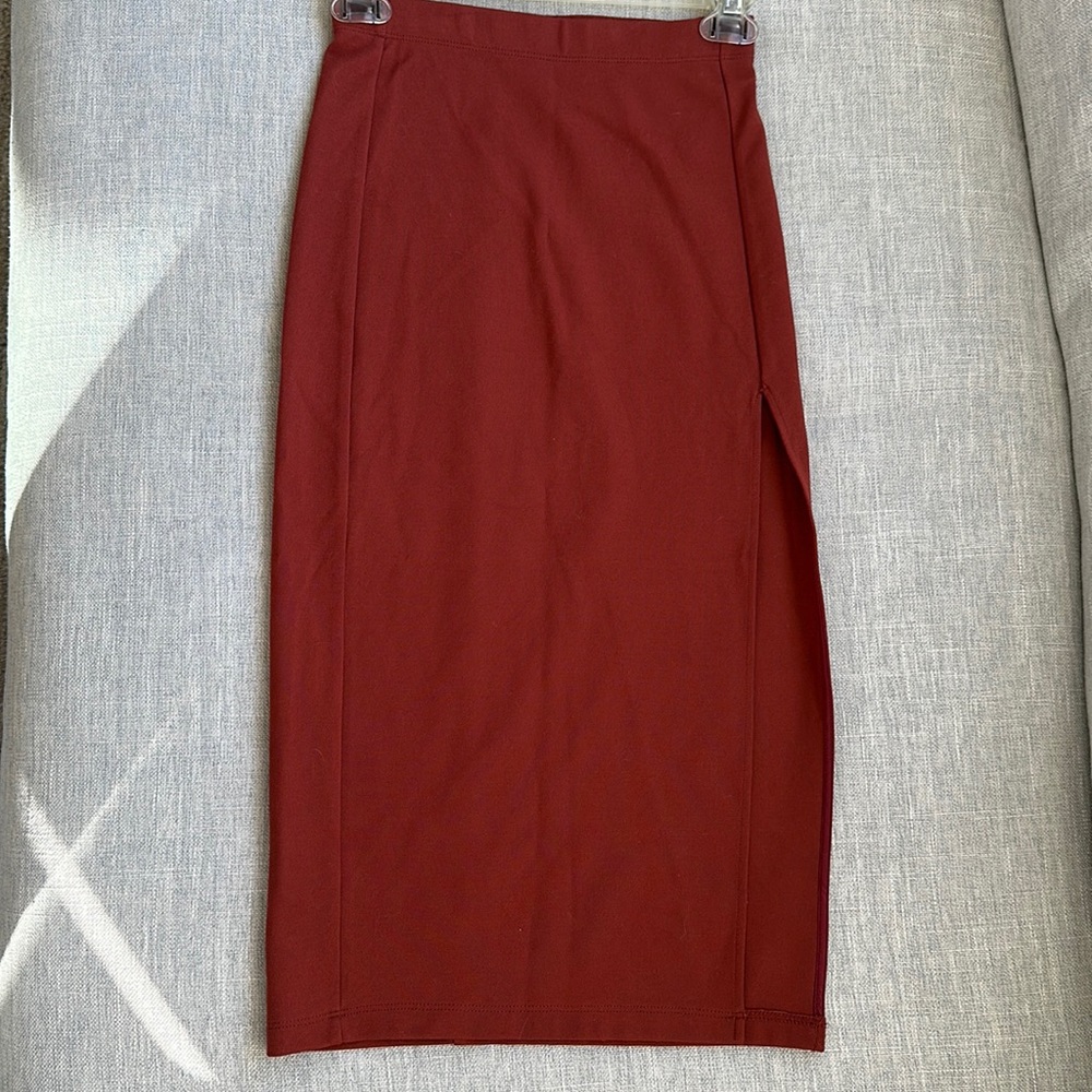 Aritizia midi skirt, high waisted, orange, size 00